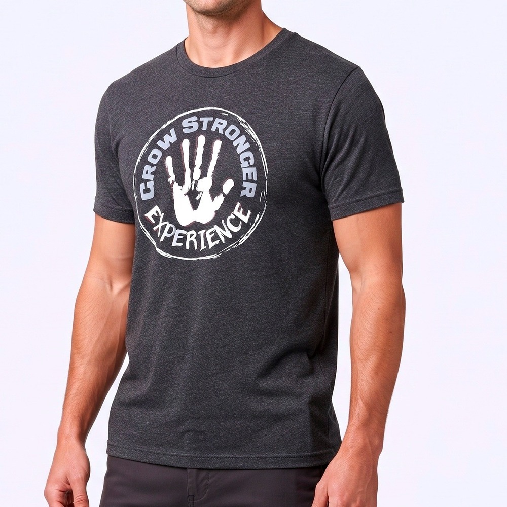 Next Level Grow Stronger Experience T-Shirt Mens XL Charcoal Excellent Graphic